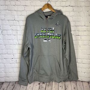 Nike Therma Fit NFL Seattle Seahawks Gray Super Bowl Champions Hoodie size L